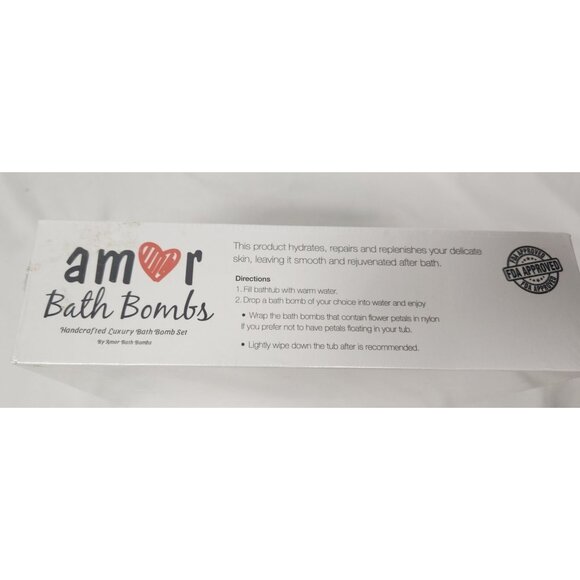 Amor Bath Bombs 12 Bath Bombs Gift Set XL Handmade NWT - Picture 2 of 4